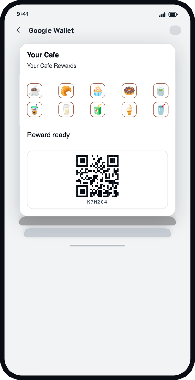 The same card with the reward ready to claim.